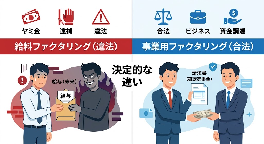 『給料ファクタリング』と『事業用ファクタリング』の決定的な違い