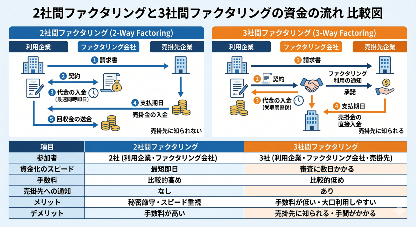 ファクタリングの資金の流れ