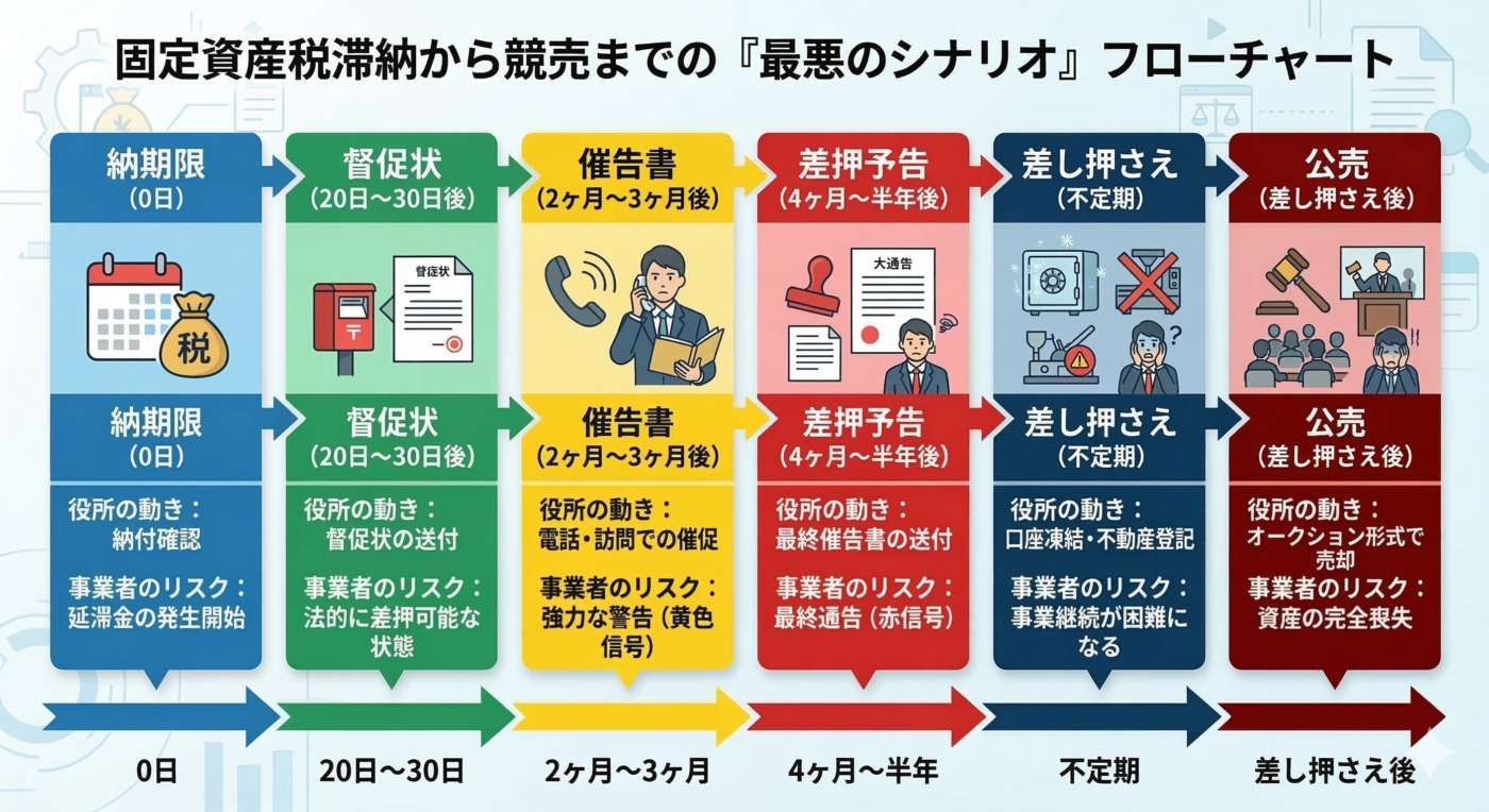 税金滞納から差し押さえまでの流れ