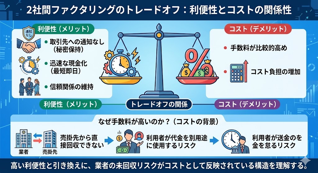 2社間ファクタリングのメリットとデメリット