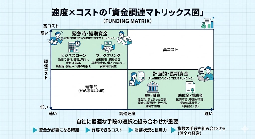資金調達マトリックス図